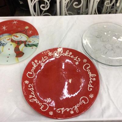 Large Christmas Round Cookie Platters