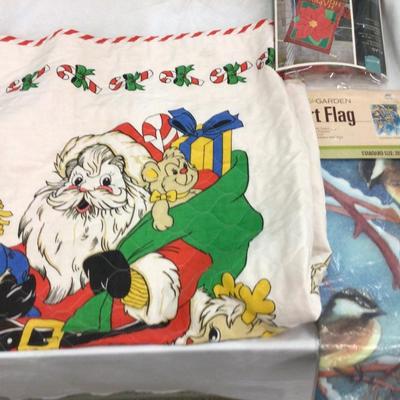 Christmas Lap Quilt and Two Holiday Garden Flags