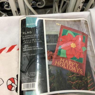 Christmas Lap Quilt and Two Holiday Garden Flags
