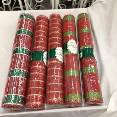 Holiday Decorative Mesh Set Of 5 New In Packaging