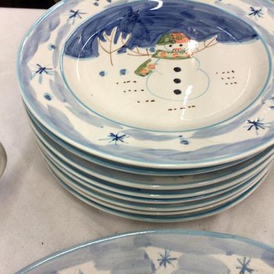 Snowman Dish Set Stoneware