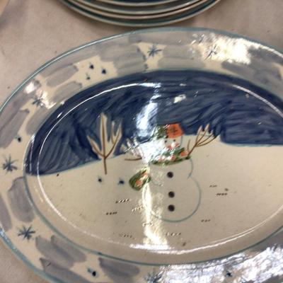 Snowman Dish Set Stoneware