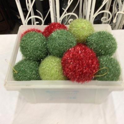 Tube of Fuzzy Christmas Ornaments