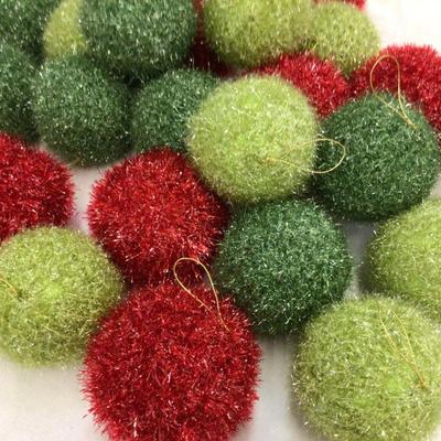 Tube of Fuzzy Christmas Ornaments