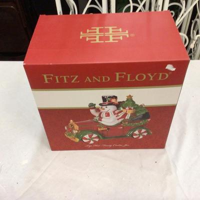 Fitz and Floyd Snowman cookie Jar New In Box