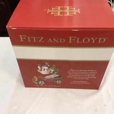 Fitz and Floyd Snowman cookie Jar New In Box