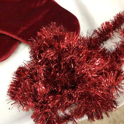 Red Christmas Socks (5) and Red Garland
