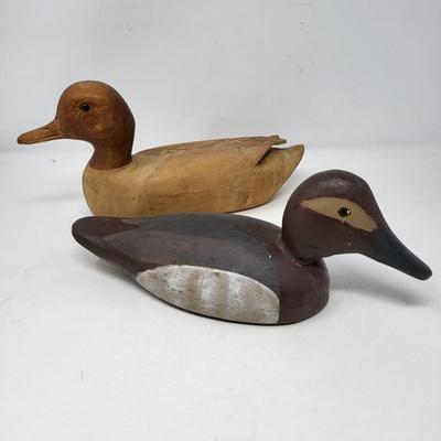 Two Carved Wood Duck Decoy's