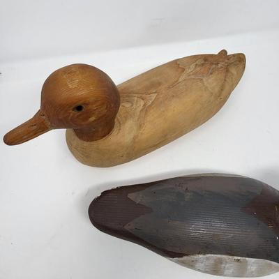 Two Carved Wood Duck Decoy's