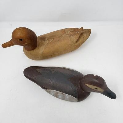 Two Carved Wood Duck Decoy's