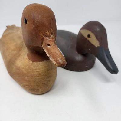Two Carved Wood Duck Decoy's