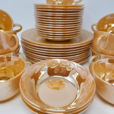 Mid-Century Peach Luster Fire King Tableware