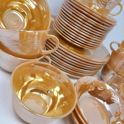 Mid-Century Peach Luster Fire King Tableware