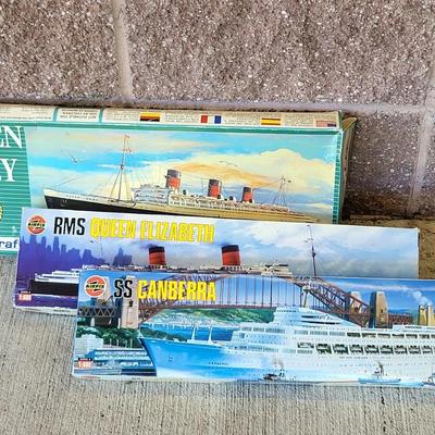 Three Vintage Ship Models