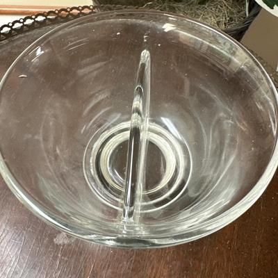 Divided bowl with sterling silver base