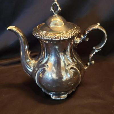 Rudolf Wachter Silver Overlay Porcelain Tea Set (LR-KD)