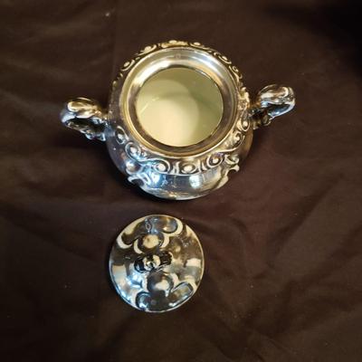 Rudolf Wachter Silver Overlay Porcelain Tea Set (LR-KD)