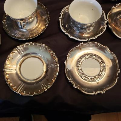 Rudolf Wachter Silver Overlay Porcelain Tea Set (LR-KD)