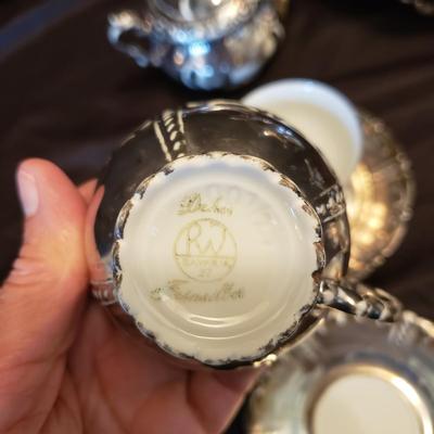 Rudolf Wachter Silver Overlay Porcelain Tea Set (LR-KD)