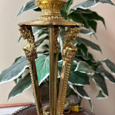 Brass and crystal lamp