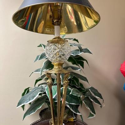 Brass and crystal lamp