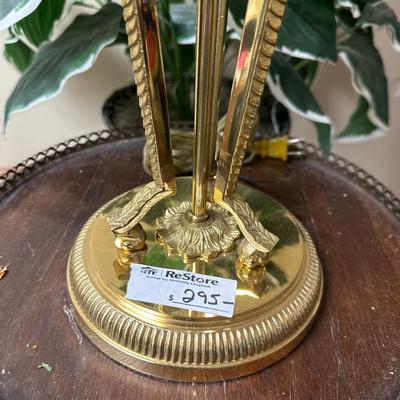 Brass and crystal lamp