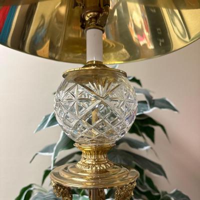 Brass and crystal lamp