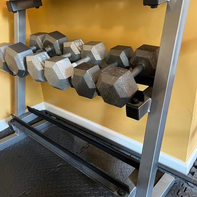 Dumbbell Hand Weights w Rack