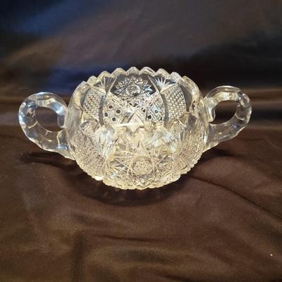 Cut Glass Bowls and a Cream and Sugar Set (LR-KD)