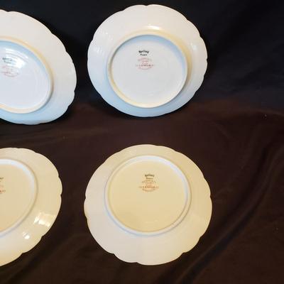 Haviland Limoges Rose and Blue Floral Print Lunch and Dessert Plates