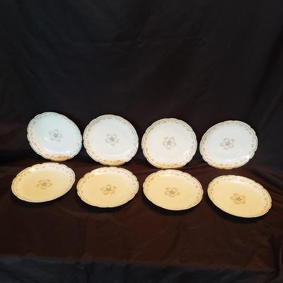 Haviland Limoges Rose and Blue Floral Print Lunch and Dessert Plates