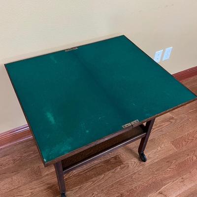 Oak Gaming Table With Casters
