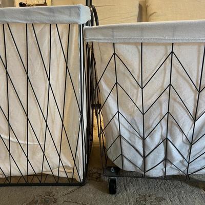 2 Iron Laundry Storage Baskets