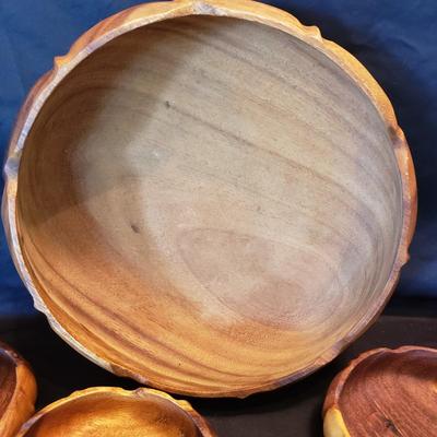 Wooden Salad Bowl Set and Five Sets of Tongs (LR-KD)
