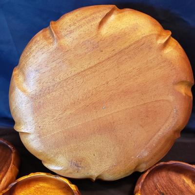 Wooden Salad Bowl Set and Five Sets of Tongs (LR-KD)