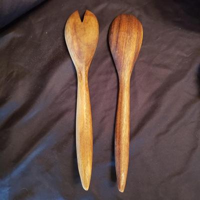 Wooden Salad Bowl Set and Five Sets of Tongs (LR-KD)