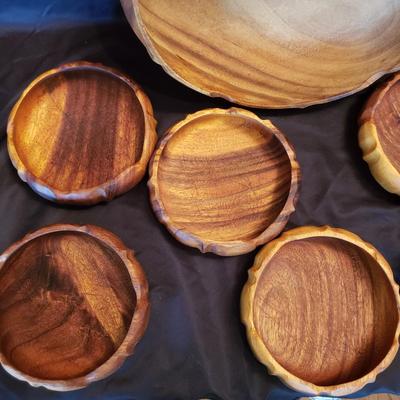 Wooden Salad Bowl Set and Five Sets of Tongs (LR-KD)