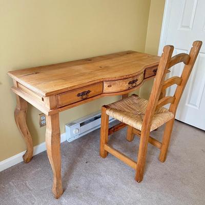 Rustic Wood Desk and Chair