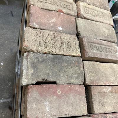 Lot of 75 old bricks including Calvert Bricks