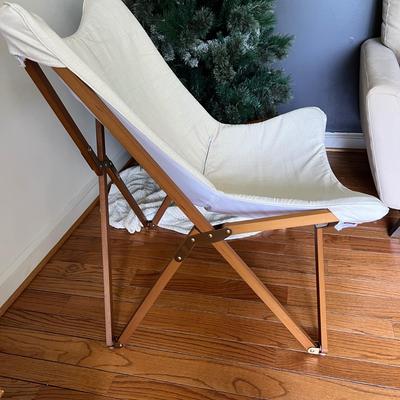 Canvas Covered Butterfly Chair w Pillows