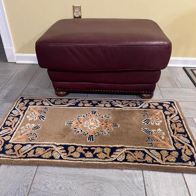 Leather Ottoman & Rug