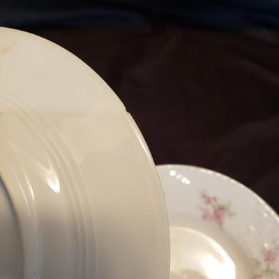 Haviland Limoges and OP & Co. Pink Flowered Dishes (LR-KD)