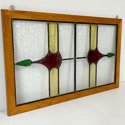 Large Stained Glass Window ~ 21.5” x 36”