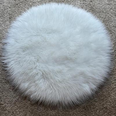 Round Fluffy Sheep Skin Rug #1