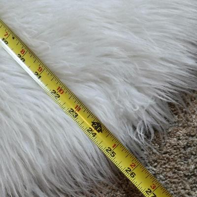 Round Fluffy Sheep Skin Rug #1