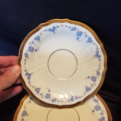 Rosenthal Gold Rimmed Blue and White Plates and Tea Cups (LR-KD)