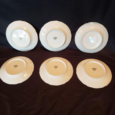 Rosenthal Gold Rimmed Blue and White Plates and Tea Cups (LR-KD)