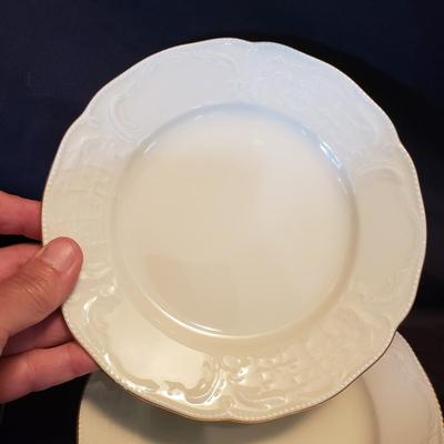 Rosenthal Gold Rimmed Blue and White Plates and Tea Cups (LR-KD)