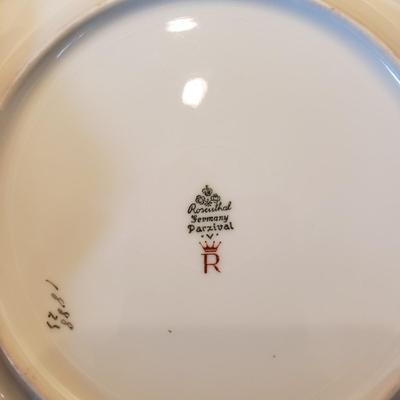 Rosenthal Gold Rimmed Blue and White Plates and Tea Cups (LR-KD)