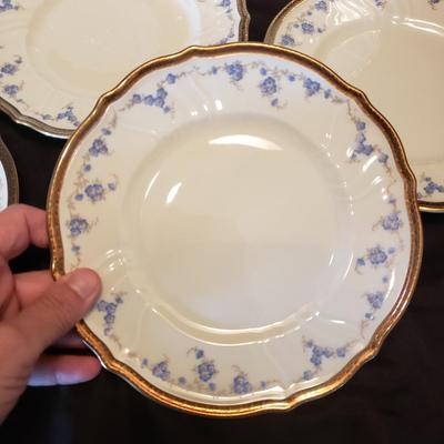 Rosenthal Gold Rimmed Blue and White Plates and Tea Cups (LR-KD)